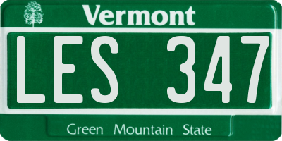 VT license plate LES347