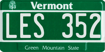 VT license plate LES352
