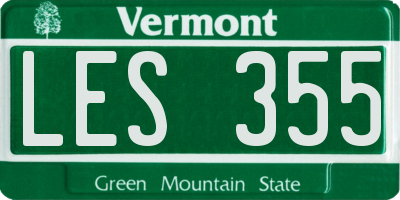 VT license plate LES355