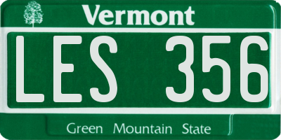 VT license plate LES356