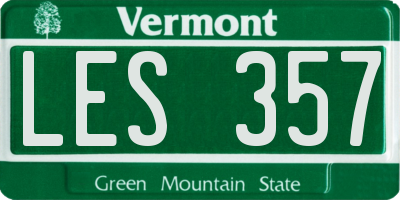 VT license plate LES357