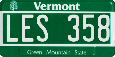 VT license plate LES358