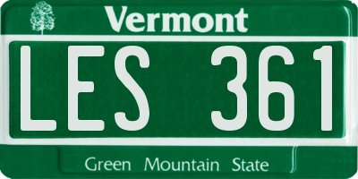 VT license plate LES361