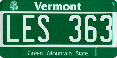 VT license plate LES363
