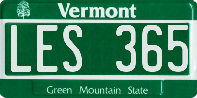 VT license plate LES365