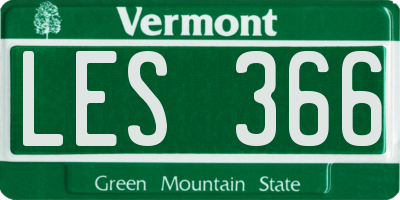 VT license plate LES366