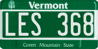 VT license plate LES368