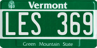 VT license plate LES369