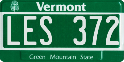 VT license plate LES372