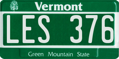 VT license plate LES376