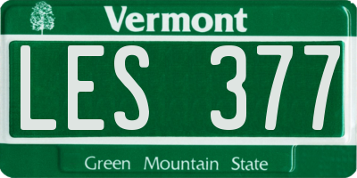 VT license plate LES377