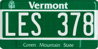 VT license plate LES378