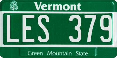 VT license plate LES379