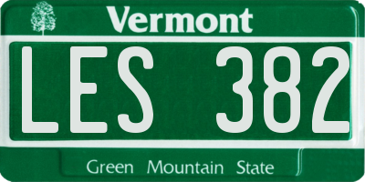 VT license plate LES382