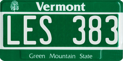VT license plate LES383