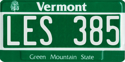 VT license plate LES385