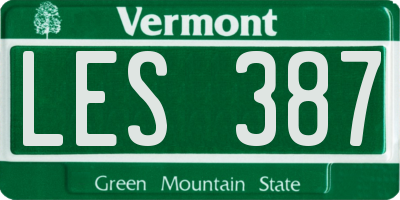 VT license plate LES387
