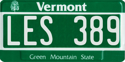 VT license plate LES389