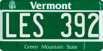 VT license plate LES392