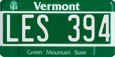 VT license plate LES394