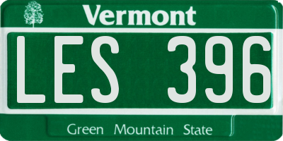 VT license plate LES396