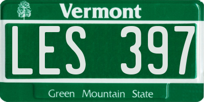 VT license plate LES397