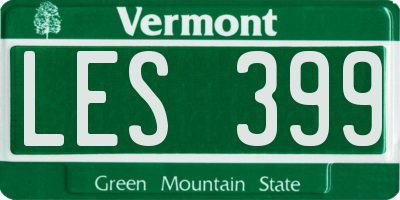 VT license plate LES399