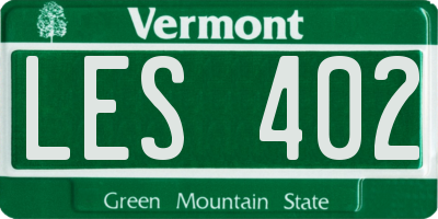 VT license plate LES402