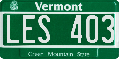 VT license plate LES403