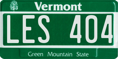 VT license plate LES404