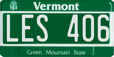 VT license plate LES406