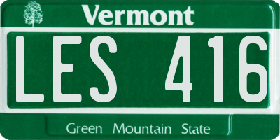 VT license plate LES416