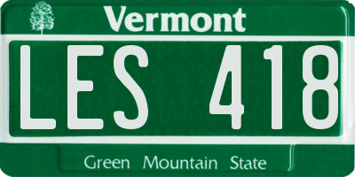 VT license plate LES418