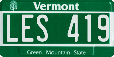 VT license plate LES419