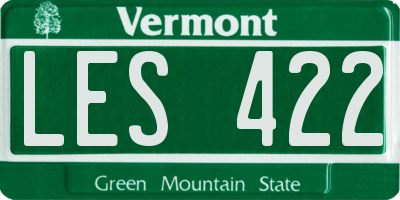 VT license plate LES422
