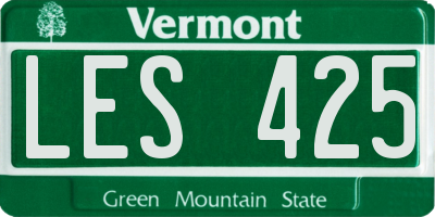 VT license plate LES425