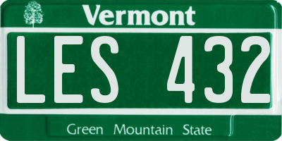 VT license plate LES432
