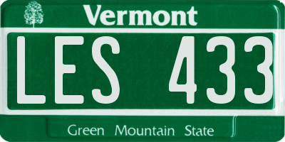 VT license plate LES433