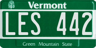 VT license plate LES442