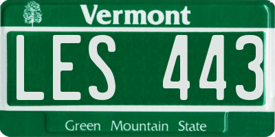VT license plate LES443