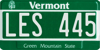 VT license plate LES445