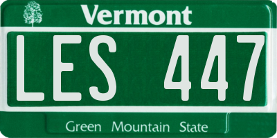 VT license plate LES447