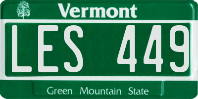 VT license plate LES449