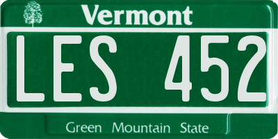 VT license plate LES452