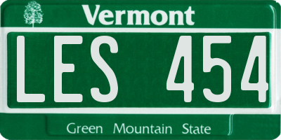 VT license plate LES454