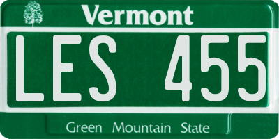 VT license plate LES455