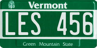 VT license plate LES456