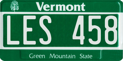 VT license plate LES458