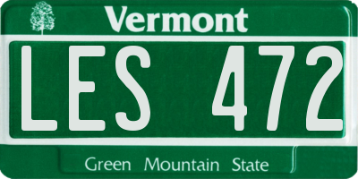 VT license plate LES472