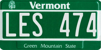 VT license plate LES474